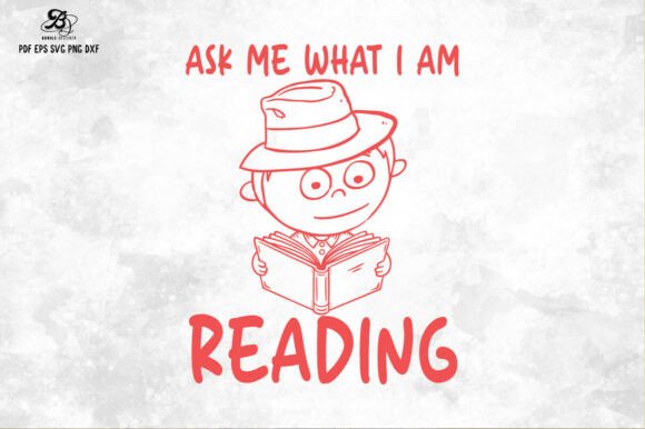 Book Quote Girl Reading Hand-Drawn SVG