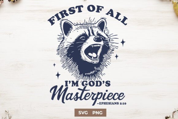 Funny Christian Raccoon SVG PNG Design