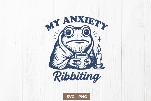 Funny Frog Anxiety SVG – Cute Design PNG