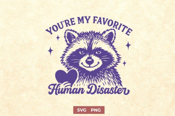 Funny Raccoon SVG PNG Human Disaster