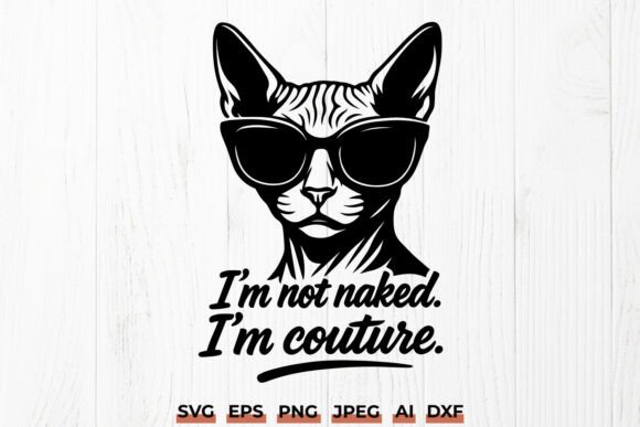 Sassy Sphynx Cat SVG Hairless Cat PNG